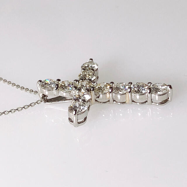 キラキラshop ダイヤ 2ct アップ クロスネックレス プラチナ 豪華 ギラ
