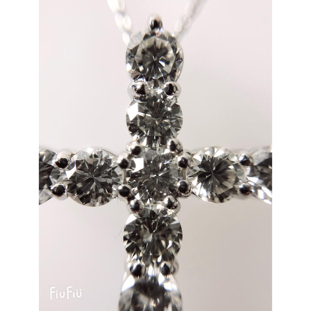 キラキラshop ダイヤ 2ct アップ クロスネックレス プラチナ 豪華 ギラ