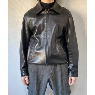 マルタンマルジェラ(Maison Martin Margiela)の美品 vintage 90s nautica ブラック シングルレザージャケット(レザージャケット)