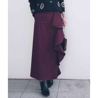 アメリヴィンテージ(Ameri VINTAGE)のAMERI FLARE RUFFLE CHINO PANTS M(カジュアルパンツ)