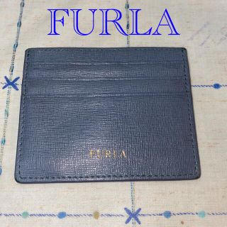 フルラ(Furla)のフルラ　FURLA カードケース パスケース　グレー　グレージュ　青　紺　ブルー(名刺入れ/定期入れ)