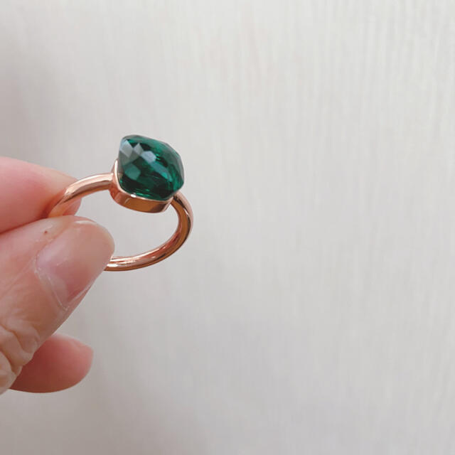 【未使用新品】キャンディリング　ローズゴールド　DeepGreen レディースのアクセサリー(リング(指輪))の商品写真