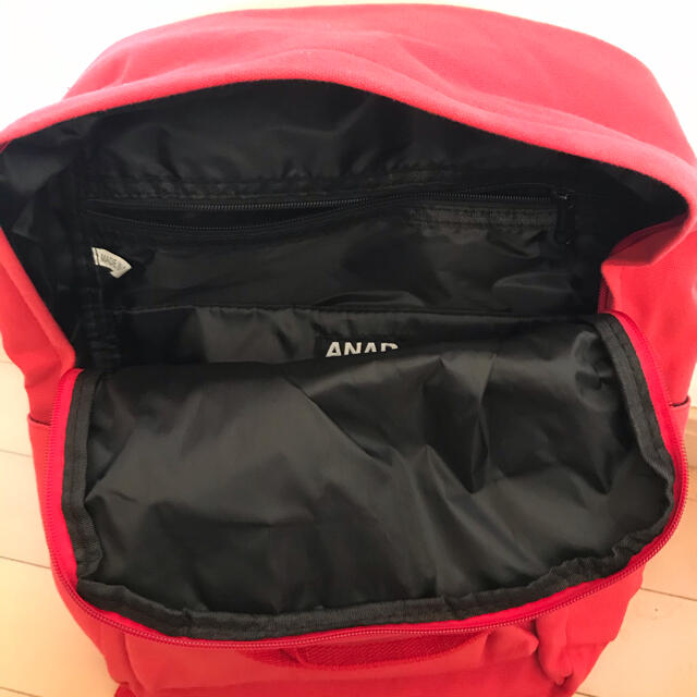 ANAP(アナップ)のお値下げ ANAP アナップ キャンバス リュックサック バックパック レッド レディースのバッグ(リュック/バックパック)の商品写真