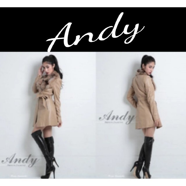 Andy(アンディ)のアンディ美品ラムレザーコート レディースのジャケット/アウター(ロングコート)の商品写真