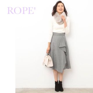 ロペ(ROPE’)のROPE' 千鳥格子 フレアスカート(ひざ丈スカート)