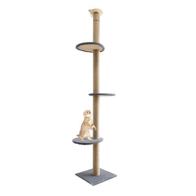 猫 木登り キャットタワー 組み立て簡単 天井まで届く高さ232cm-251cm