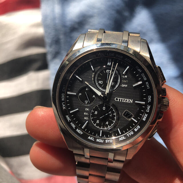 シチズン　 CITIZEN アテッサ　 電波ソーラー クロノグラフ