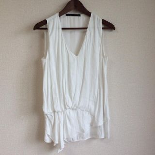 ザラ(ZARA)のZARA BASIC カットソー 白(カットソー(半袖/袖なし))