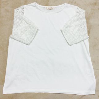 ドットアンドストライプスチャイルドウーマン(Dot&Stripes CHILDWOMAN)のCHILD WONAN♡袖レースＴシャツ(Tシャツ(半袖/袖なし))