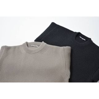 オーラリー SUPER FINE WOOL RIB KNIT ネイビー(ニット/セーター)