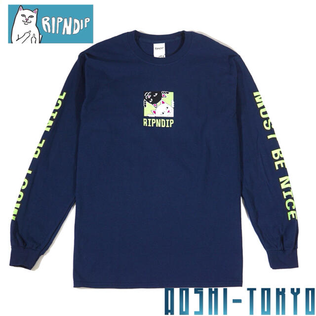 Supreme(シュプリーム)の◆新作◆RIPNDIP Besties ロングスリーブTシャツ/ネイビー　M メンズのトップス(Tシャツ/カットソー(七分/長袖))の商品写真