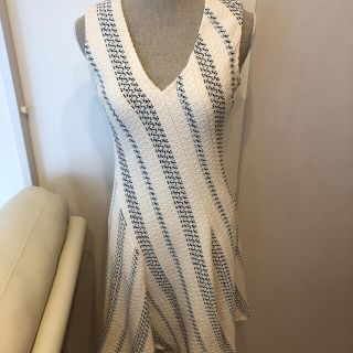 トリーバーチ(Tory Burch)の【ほぼ新品　69120円】トリーバーチ　Aライン　ツィードワンピース(ひざ丈ワンピース)