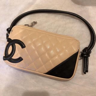 シャネル(CHANEL)のシャネル　カンボンライン　ベージュ　アクセサリーポーチ(ハンドバッグ)