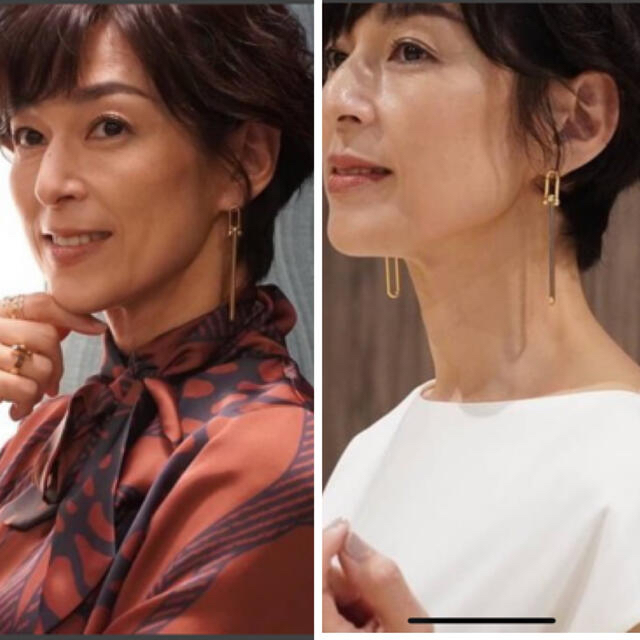 TIFFANY ハードウェア ダブルロングリンク ピアスYG 18K