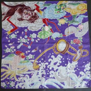 限定品★未使用 青砥稿花紅彩画 白浪五人男 大判ハンカチ 歌舞伎 パープル(その他)