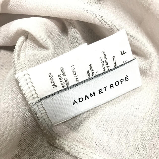 Adam et Rope'(アダムエロぺ)の即完売　新品アダムエロペ　シアーメローシフォンタートルカットソー　ベージュ レディースのトップス(カットソー(長袖/七分))の商品写真