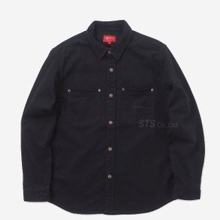 シュプリーム(Supreme)のSupreme Script Canvas Snap Shirt ブラック XL(シャツ)