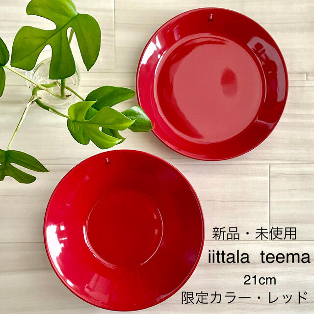 iittala(イッタラ)のイッタラ  ティーマ(レッド) 21cm セット★プレート＆ボウル  インテリア/住まい/日用品のキッチン/食器(食器)の商品写真