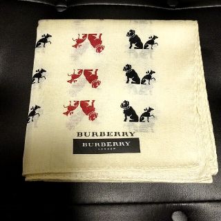 バーバリー(BURBERRY)の新品★希少 バーバリー ハンカチ ハンドタオル ドッグ 犬 ベージュ 薄手(ハンカチ)