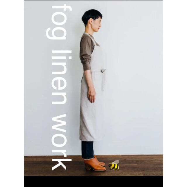 fog linen work(フォグリネンワーク)のfog linen work  アトリエデニム　エプロン　デニム地オフホワイト インテリア/住まい/日用品のキッチン/食器(その他)の商品写真