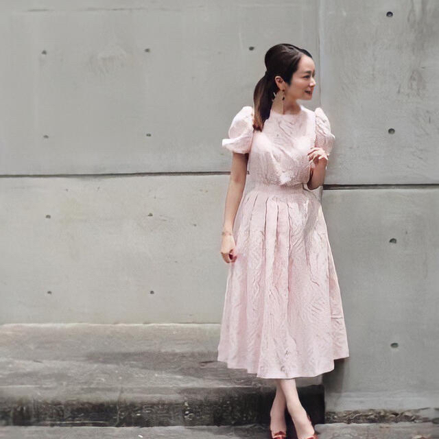 akiki cut jacquard blouse / skirt pink レディース スカート