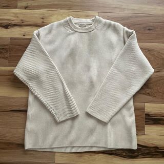 コモリ(COMOLI)のAURALEE SUPER FINE WOOL RIB KNIT IVORY(ニット/セーター)