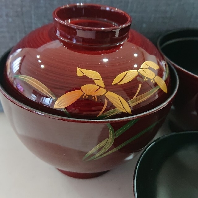 漆 吸物椀 五客 金蒔絵 桜 菊 梅 立雛 ひな祭り 兜 笹 紅葉 茶道 懐石