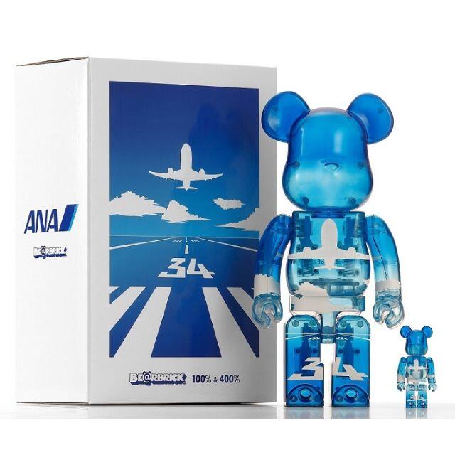 MEDICOM TOY(メディコムトイ)のBE@RBRICK for ANA ANA ブルースカイ 100% & 400% エンタメ/ホビーのフィギュア(その他)の商品写真