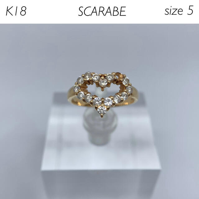 SCARABE k18 ハートピンキーリング18金18k