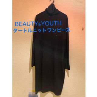 ビューティアンドユースユナイテッドアローズ(BEAUTY&YOUTH UNITED ARROWS)のBEAUTY&YOUTH 黒タートルニットワンピース(ひざ丈ワンピース)