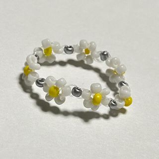 ビーズリング　お花　ハンドメイド　オーダー(リング)