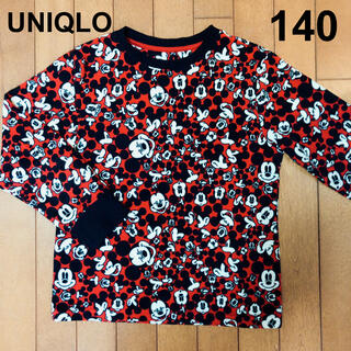 ユニクロ(UNIQLO)のUNIQLO ミッキー フリース 長袖 140 トップス(Tシャツ/カットソー)