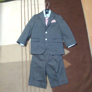 ミキハウス(mikihouse)のミキハウス 男の子 120 スーツセット ネクタイ サスペンダー ハンガー付き(ドレス/フォーマル)