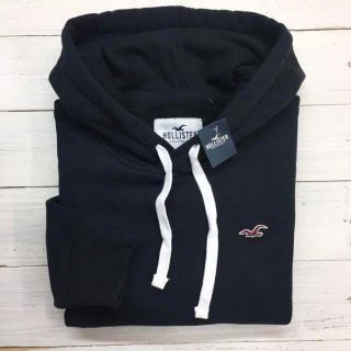 ホリスター(Hollister)の新品【メンズXL】★ホリスター★人気のワンポイント！無地パーカー/黒(パーカー)