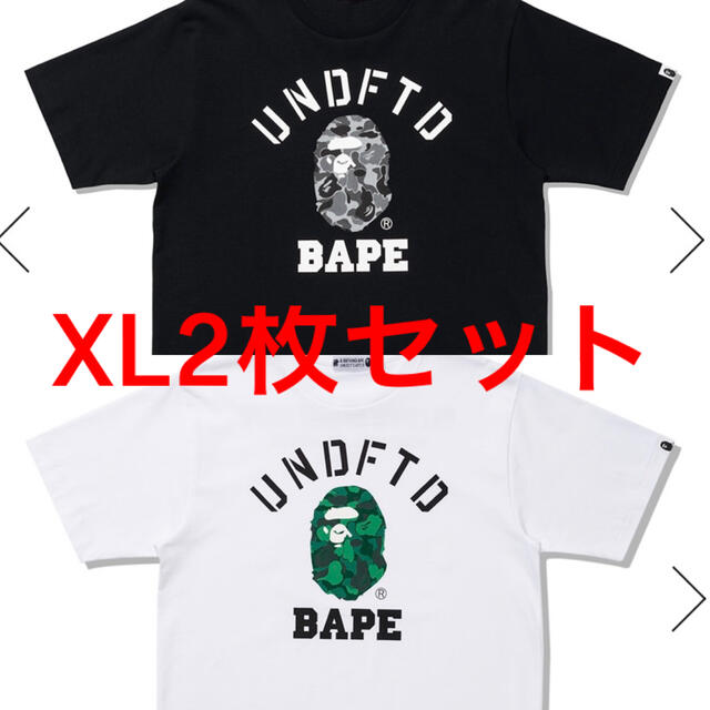 2枚セット XL BAPE UNDFTD COLLEGE TEE