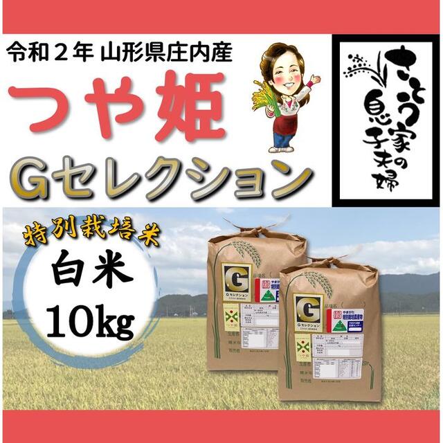 令和２年新米　山形県庄内産　つや姫　白米１０ｋｇ　Ｇセレクション　特別栽培米当地比５割減化学肥料