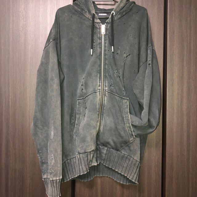 DIESEL - DIESEL ダメージ加工 ジップアップパーカーの通販 by DIESEL - DIESEL ダメージ加工 ジップアップパーカーの通販 by