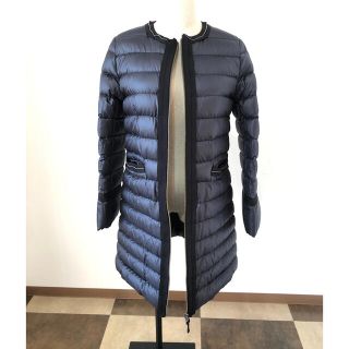 ランバンオンブルー(LANVIN en Bleu)のLANVIN en Bleu 膝丈ノーカラーダウンコート(ダウンコート)