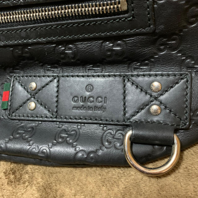 Gucci(グッチ)のGUCCI ボディバッグ ウエストポーチ シマレザー メンズのバッグ(ボディーバッグ)の商品写真