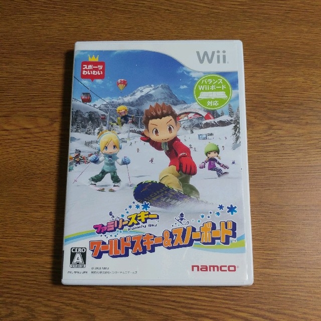 Wii(ウィー)の任天堂　Ｗiiソフト（取説付）ファミリーースキー　ワールドスキー&スノーボード エンタメ/ホビーのゲームソフト/ゲーム機本体(家庭用ゲームソフト)の商品写真