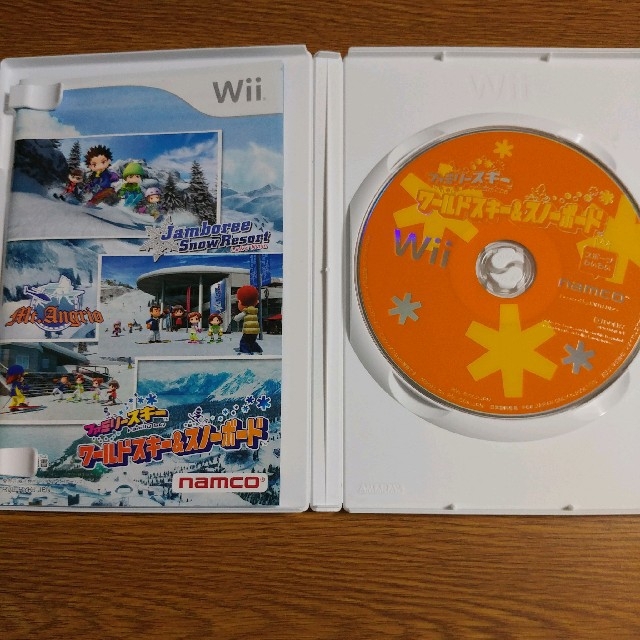 Wii(ウィー)の任天堂　Ｗiiソフト（取説付）ファミリーースキー　ワールドスキー&スノーボード エンタメ/ホビーのゲームソフト/ゲーム機本体(家庭用ゲームソフト)の商品写真