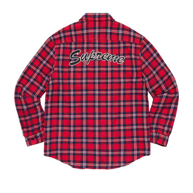 supreme Arc Logo Quilted Flannel Shirt L