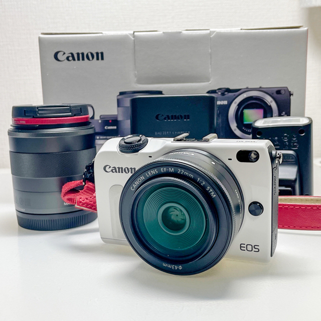 カメラミラーレス一眼 Canon EOS M2 タブルズームレンズキット ホワイト