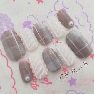 ブランケット柄×ニット♡短めオーバル