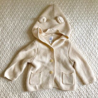 ベビーギャップ(babyGAP)の Baby gap ベビーギャップ  くま耳　カーディガン　アイボリー　70(カーディガン/ボレロ)