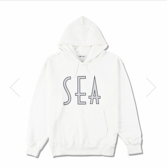 SEA(シー)のWIND AND SEA wavy HOODIE WHITE L 未使用  メンズのトップス(パーカー)の商品写真