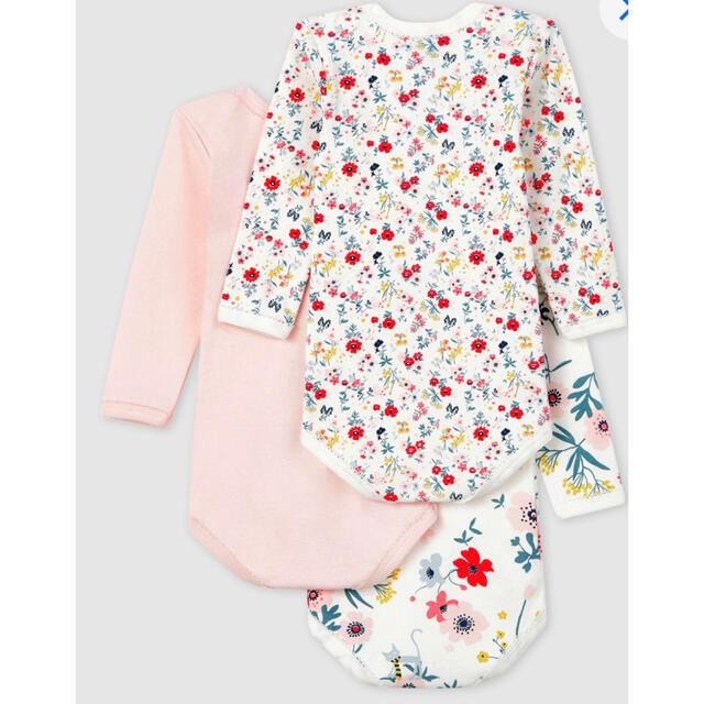 PETIT BATEAU(プチバトー)のプチバトー　新品ボディ　ロンパース　3枚組　18m/81cm キッズ/ベビー/マタニティのベビー服(~85cm)(ロンパース)の商品写真