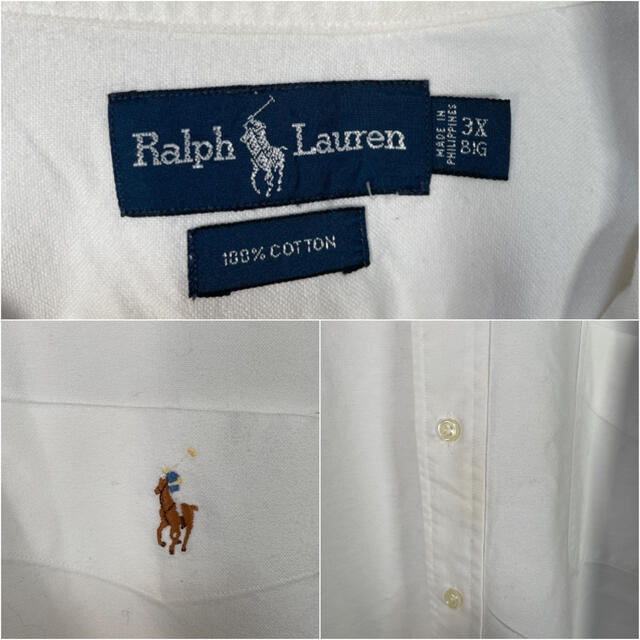 ラルフローレン ワンポイント 刺繍ロゴ オーバーサイズ シャツ 3XL