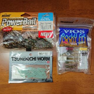 メガバス(Megabass)の2inch ワーム3種(メガバス/常吉/バークレー)(ルアー用品)