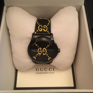 グッチ(Gucci)の新品 グッチ　時計　GUCCI ブラック イエロー G タイムレス ゴースト(腕時計(アナログ))